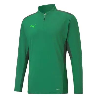 Puma TEAMCUP 1/4 ZIP TOP Pánská tréninková mikina, zelená, velikost