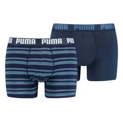 Puma HERITAGE STRIPE BOXER 2P Pánské boxerky, tmavě modrá, velikost