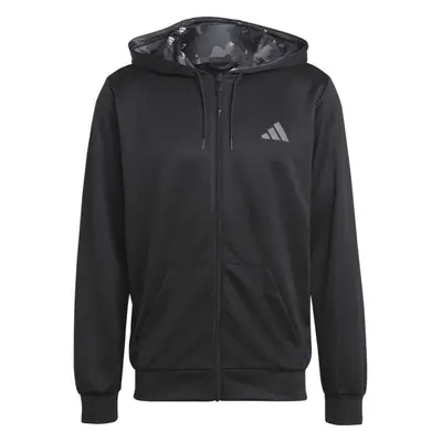 adidas TRAIN ESSENTIALS FULL-ZIP HOODIE Pánská mikina, černá, velikost