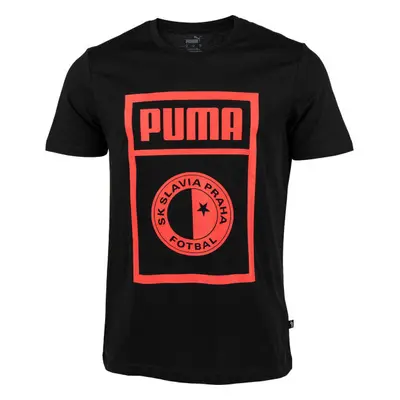 Puma SLAVIA PRAGUE GRAPHIC TEE Pánské triko, černá, velikost