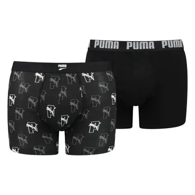 Puma MEN CAT AOP BOXER 2P Pánské boxerky, černá, velikost