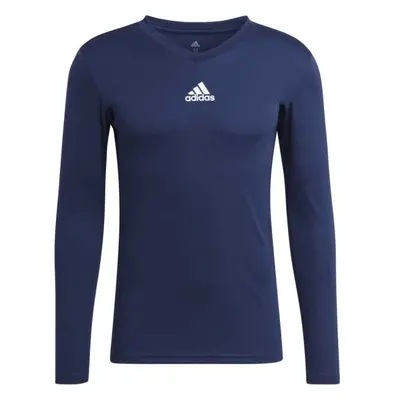 adidas TEAM BASE LONG SLEEVE TEE Pánské fotbalové triko, tmavě modrá, velikost