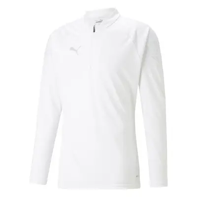 Puma TEAMCUP TRAINING 1/4 ZIP TOP Pánská sportovní mikina, bílá, velikost