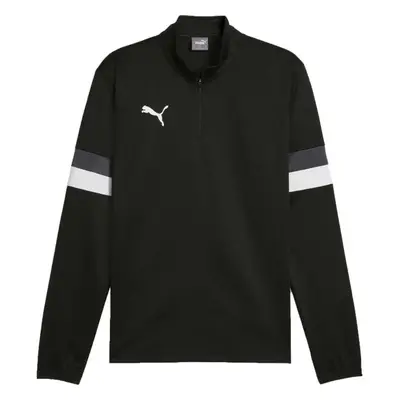 Puma TEAMRISE 1/4 ZIP TOP Pánská mikina se zipem, černá, velikost