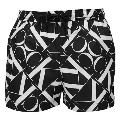 Calvin Klein SHORT DRAWSTRING-PRINT Pánské plavky, černá, velikost