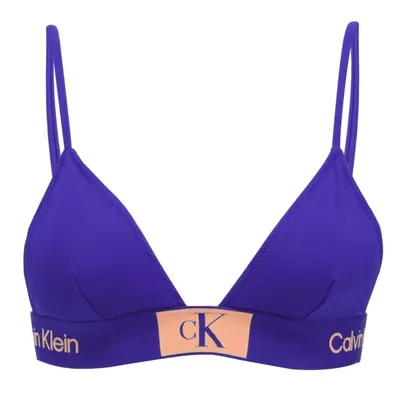 Calvin Klein FIXED TRIANGLE-RP Dámský vrchní díl plavek, modrá, velikost