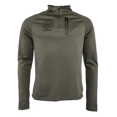 Umbro FW TERRACE POLY 1/4 ZIP Pánská mikina, khaki, velikost