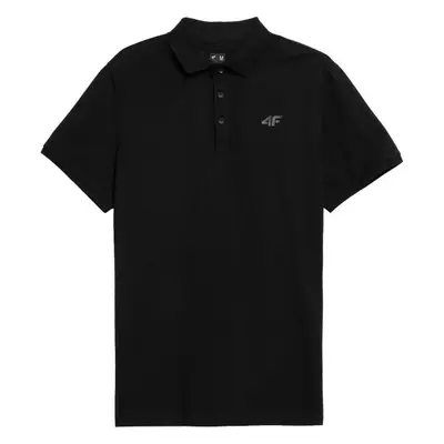 4F POLO SHIRT Pánské polo triko, černá, velikost