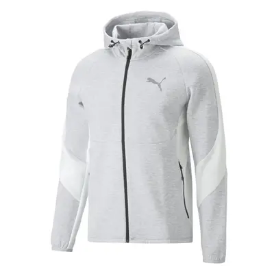 Puma EVOSTRIPE FULL-ZIP HOODIE Pánská sportovní mikina, šedá, velikost