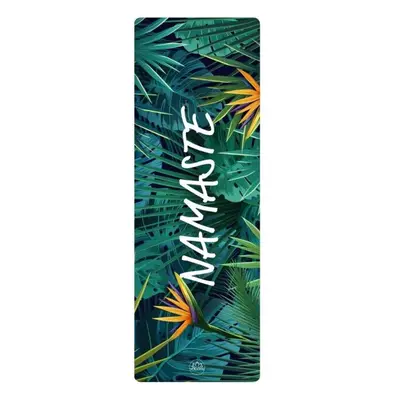 YOGGYS DESIGN YOGA MAT 3.5 MM NAMASTE Podložka na jógu designová, tmavě zelená, velikost