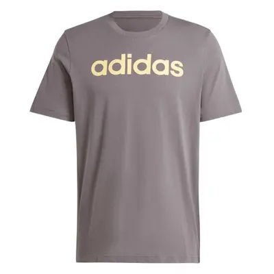 adidas ESSENTIALS SINGLE JERSEY LINEAR EMBROIDERED LOGO TEE Pánské triko, šedá, velikost