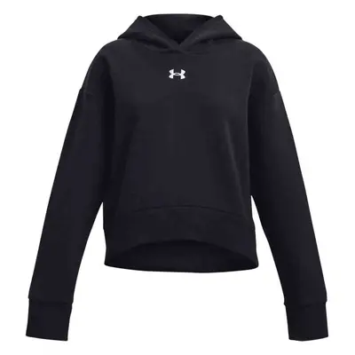 Under Armour RIVAL FLEECE CROP HOODIE Dívčí mikina, černá, velikost