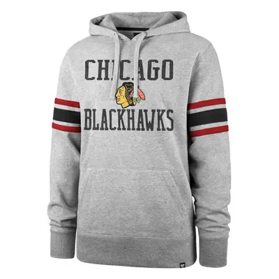 47 NHL CHICAGO BLACKHAWKS DOUBLE BLOCK SLEEVE STRIPE HOOD Klubová mikina, šedá, velikost