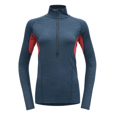 Devold RUNNING MERINO ZIP NECK Dámské běžecké triko, modrá, velikost