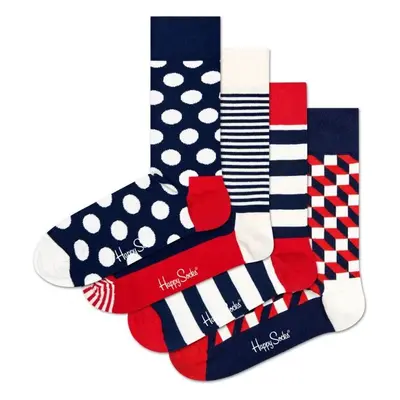 HAPPY SOCKS CLASSIC NAVY GIFT SET 4P Klasické ponožky, černá, velikost