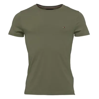 Tommy Hilfiger STRETCH SLIM FIT Pánské triko, khaki, velikost