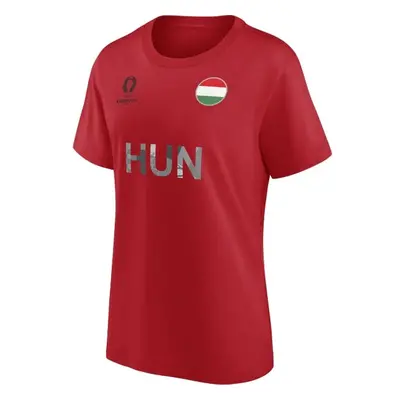 FANATICS UEFA EURO HUNGARY NATION FLAG Dámské triko, červená, velikost