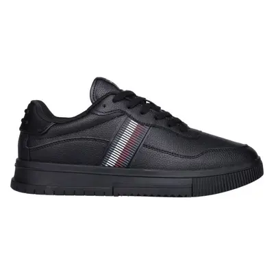 Tommy Hilfiger SUPERCUP STRIPES TUMBLED LEATHER Pánské tenisky, černá, velikost