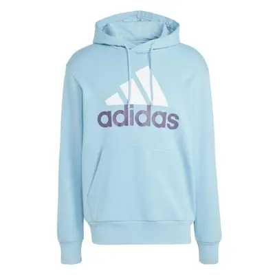 adidas BIG LOGO HOODIE Pánská mikina, světle modrá, velikost