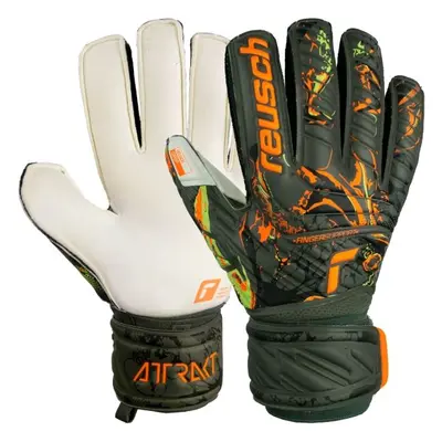 Reusch ATTRAKT GRIP FINGER SUPPORT Brankářské rukavice, khaki, velikost