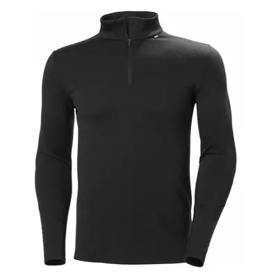 Helly Hansen LIFA MERINO MIDWEIGHT 1/2 ZIP Pánské Merino triko, černá, velikost