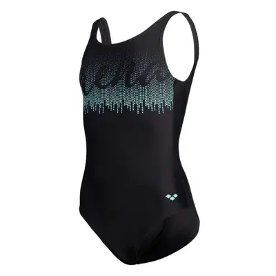 Arena GRAPHIC SWIMSUIT U BACK Dívčí sportovní plavky, černá, velikost