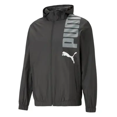 Puma HOODED GRAPHIC WINDBREAKER JACKET Pánská bunda, černá, velikost