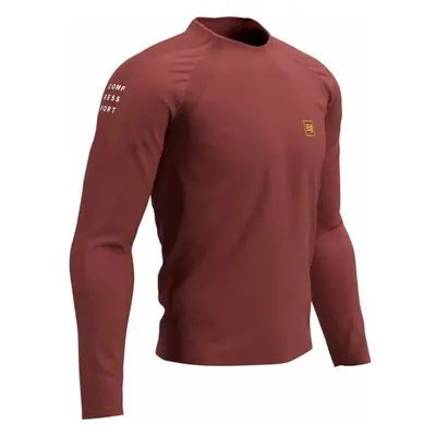 Compressport TRAINING TSHIRT LS Pánské tréninkové triko s dlouhým rukávem, červená, velikost