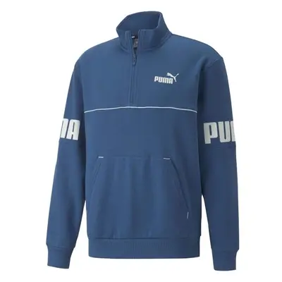 Puma POWER COLORBLOCK HALF ZIP Pánská mikina, modrá, velikost