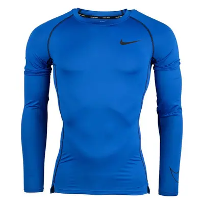 Nike PRO DRI-FIT Pánské triko dlouhým rukávem, modrá, velikost