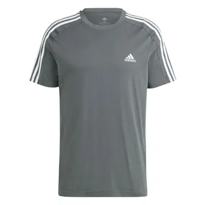 adidas 3-STRIPES SJ TEE Pánské triko, tmavě zelená, velikost