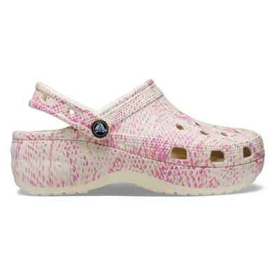 Crocs CLASSIC PLATFORM SNAKEPRINT CLOG W Dámské nazouváky, béžová