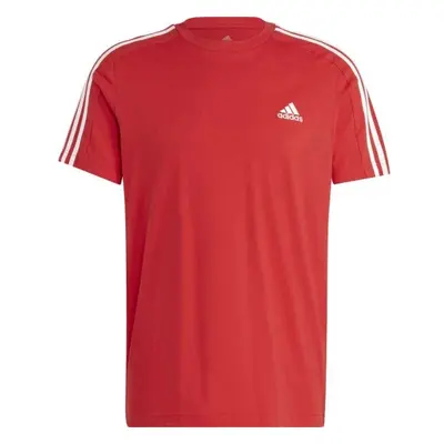 adidas 3-STRIPES TEE Pánské tričko, červená, velikost