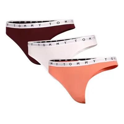 Tommy Hilfiger 3P THONG PRINT Dámská tanga, bílá, velikost