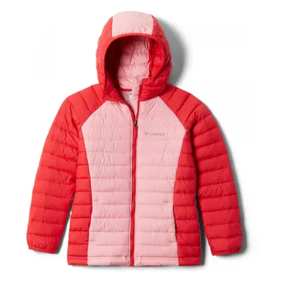 Columbia POWDER LITE GIRLS HOODED JACKET Dětská bunda, lososová, velikost