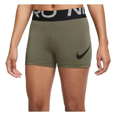 Nike PRO DRI-FIT GRAPHIC Dámské běžecké šortky, khaki, velikost