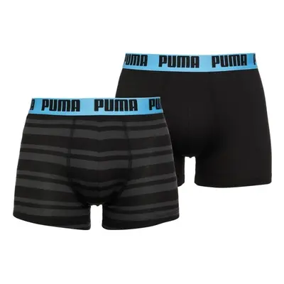 Puma HERITAGE STRIPE BOXER 2P Pánské boxerky, černá, velikost