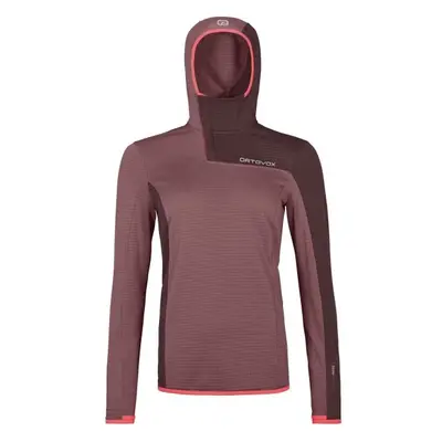 ORTOVOX FLEECE LIGHT GRID SN HOODY W Dámská mikina, vínová, velikost