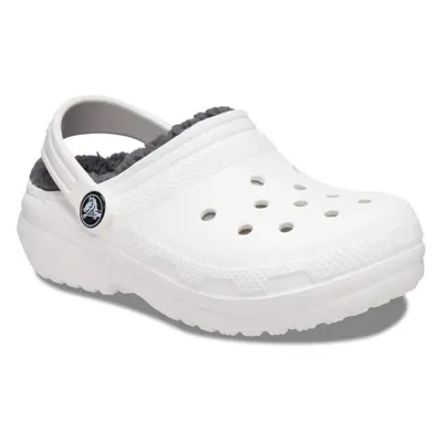 Crocs CLASSIC LINED CLOG K Unisex dětské nazouváky, bílá