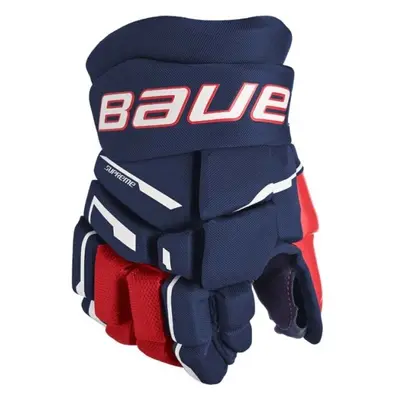 Bauer SUPREME M3 GLOVE-JR Juniorské hokejové rukavice, tmavě modrá, velikost