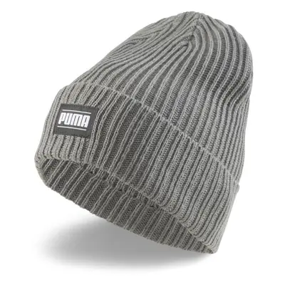 Puma RIBBED CLASSIC CUFF BEANIE Pletená čepice, šedá, velikost