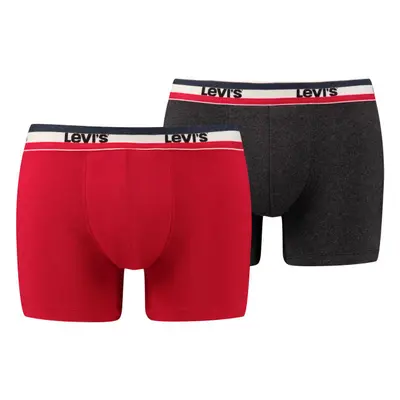 Levi's® LEVIS MEN SPRTSWR LOGO BOXER BRIEF 2P Pánské boxerky, tmavě šedá, velikost