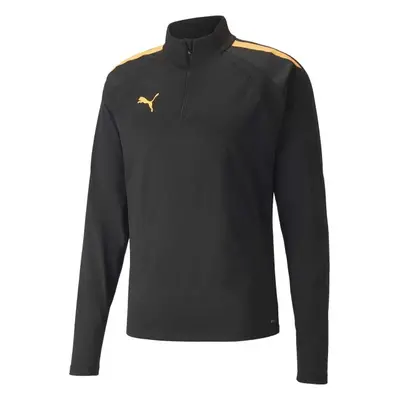 Puma TEAMLIGA 1/4 ZIP TOP Pánská fotbalová mikina, černá, velikost