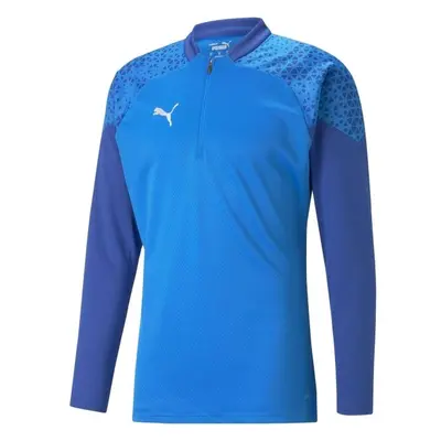 Puma TEAMCUP TRAINING 1/4 ZIP TOP Pánská sportovní mikina, modrá, velikost