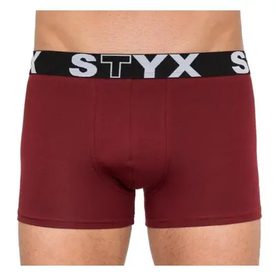 Styx MEN'S BOXERS LONG SPORTS RUBBER Pánské boxerky, vínová, velikost