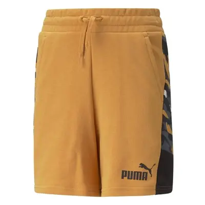 Puma ESSENTIALS+CAMO SHORTS TR B DESERT CLAY Dětské sportovní šortky, oranžová, velikost