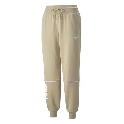 Puma POWER COLORBLOCK PANTS FL BIE Dámské tepláky, béžová, velikost