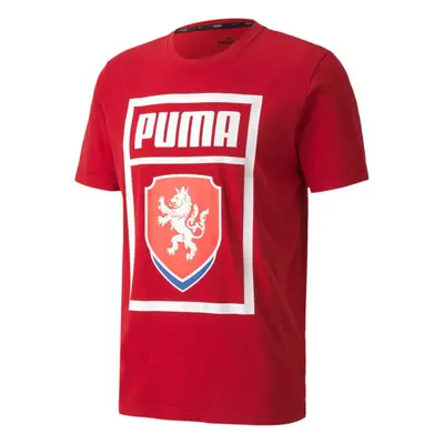 Puma FACR PUMA DNA TEE Pánské fotbalové triko, červená, velikost