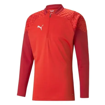 Puma TEAMCUP TRAINING 1/4 ZIP TOP Pánská sportovní mikina, červená, velikost