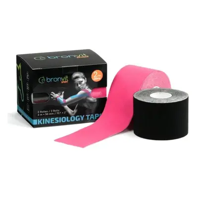 BronVit SPORT KINESIO TAPE SET CM x M Set kinesiologických tejpů, růžová, velikost